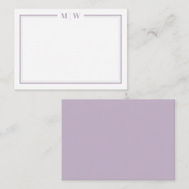 Tarjeta Pequeña Purple Minimalist Monogram
