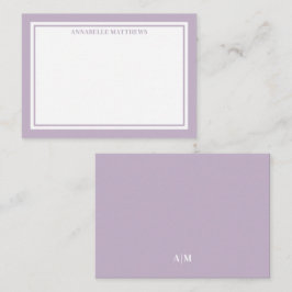 Tarjeta Pequeña Purple Minimalist Name Monogram