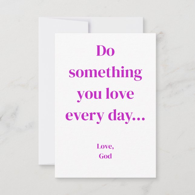 Tarjeta Pequeña Púrpura fe Haz algo que amas...Tarjetas pequeñas (Anverso)
