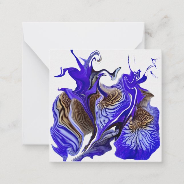 Tarjeta Pequeña Púrpura Iris Flower Swirt Flat (Anverso)