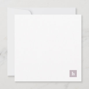 Tarjeta Pequeña Púrpura Pastel personalizado de monograma cuadrado