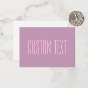Tarjeta Pequeña Púrpura y rosa claro pastel   Texto editable moder