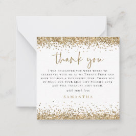 Tarjeta Pequeña Purpurina de oro Foto 21st Square Gracias