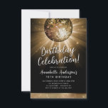 Tarjeta Pequeña Purpurina de oro negro 70 Fiesta Disco Ball Cumple<br><div class="desc">Purpurina de oro negro Glam moderno Esparkle Fiesta Disco Ball de los 70 Cualquier edad Invitación de cumpleaños</div>