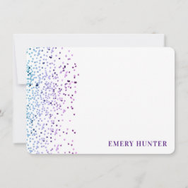 Tarjeta Pequeña Purpurina disperso azul y púrpura