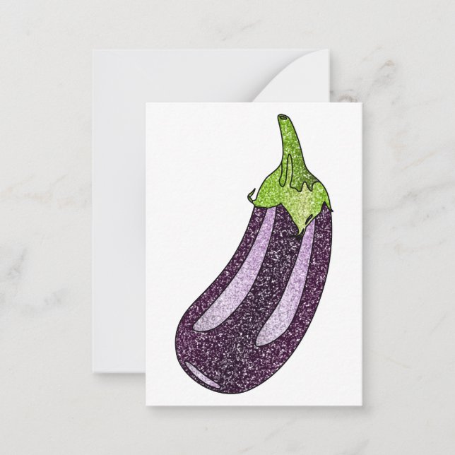 Tarjeta Pequeña Purpurina Eggplant (Anverso)