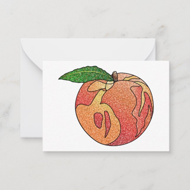 Tarjeta Pequeña Purpurina Peach (Anverso)