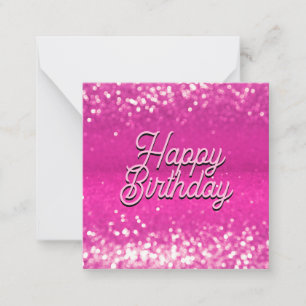 Tarjeta Pequeña Purpurina Rosado Caliente Personalizado de Bokeh T