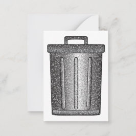 Tarjeta Pequeña Purpurina Trash Can