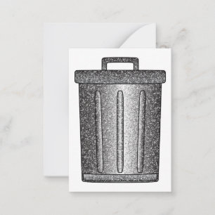 Tarjeta Pequeña Purpurina Trash Can