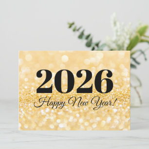 Tarjeta Pequeña purpurinas minimalistas de oro de 2026