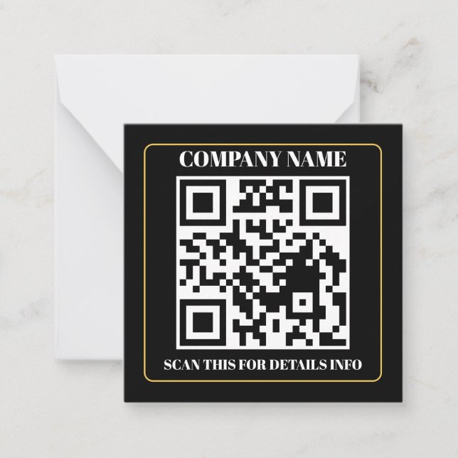 Tarjeta Pequeña QR Code Business Branding Easy Note Card (Anverso)