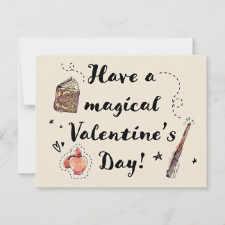 Tarjeta Pequeña Que Tenga Un Día De San Valentín Mágico