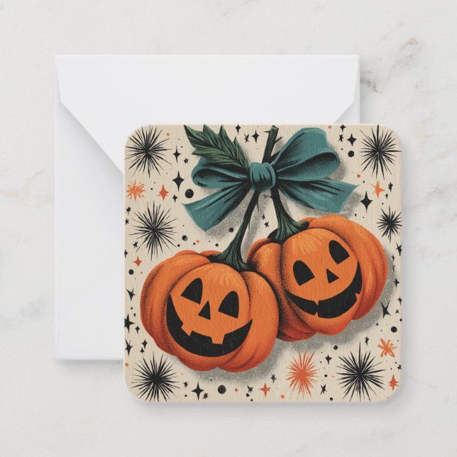 Tarjeta Pequeña ¡Que tengas un Halloween perfecto con calabaza! |  (Anverso)