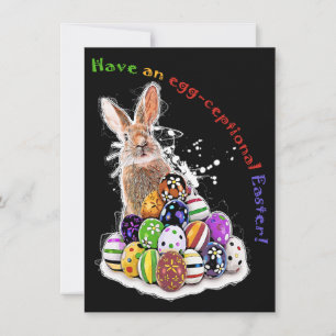 Tarjeta Pequeña ¡Que tengas una Pascua con huevos! Huevos de conej