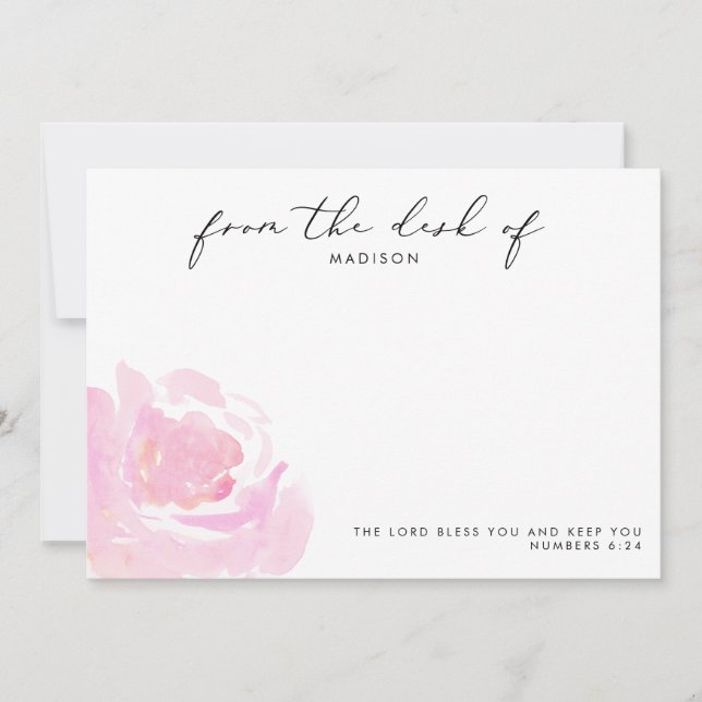 Tarjeta Pequeña Querida Escritura Personalizada Rose (Anverso)