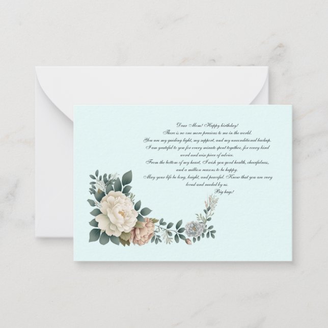 Tarjeta Pequeña Querida mamá ¡Feliz cumpleaños! (Anverso)