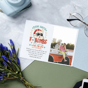 Tarjeta Pequeña Queridos Navidades de fotos de Santa Funny