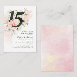 Tarjeta Pequeña Quinceañera Floral Rustica Moderna