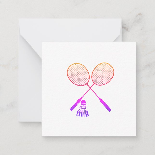 Tarjeta Pequeña Racas de Badminton Shuttlecock Birdie Ombre (Anverso)