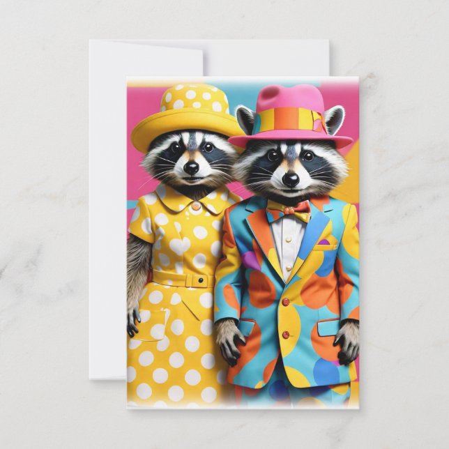 Tarjeta Pequeña Raccoon adorable de bruja personalizado (Anverso)