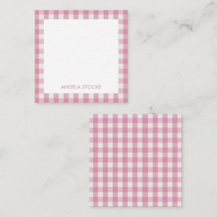 Tarjeta Pequeña Rajada Personalizada de Gingham Blanco