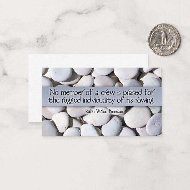 Tarjeta Pequeña Ralph Waldo Emerson cita Inspiradora "Crew" (Anverso/Reverso In Situ)
