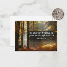 Tarjeta Pequeña Ralph Waldo Emerson cita Inspiradora "Trail"