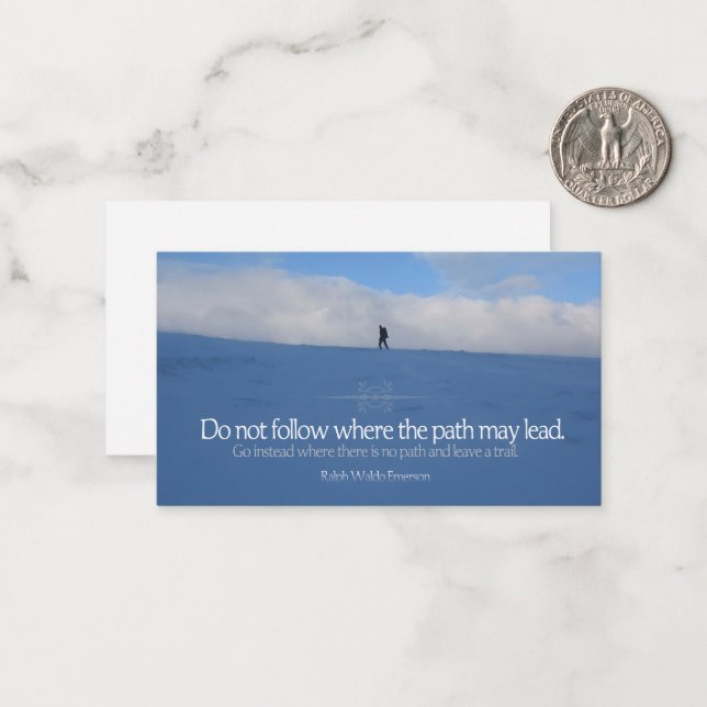 Tarjeta Pequeña Ralph Waldo Emerson cita Inspiradora "Trail" (Anverso/Reverso In Situ)
