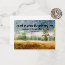 Tarjeta Pequeña Ralph Waldo Emerson cita Inspiradora "Trail"