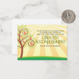 Tarjeta Pequeña Ralph Waldo Emerson cita Inspiradora "Yourself"