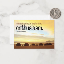 Tarjeta Pequeña Ralph Waldo Emerson Entusiasmo por la cita Inspira