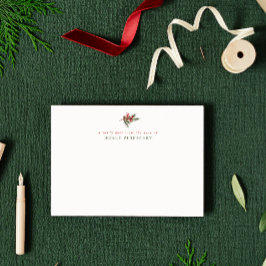 Tarjeta Pequeña Rama de Pino Navideña y Bayas De parte de