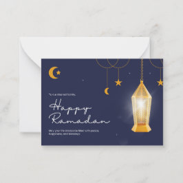 Tarjeta Pequeña Ramadan Kareem Blue