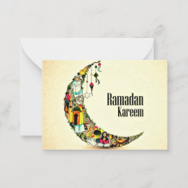 Tarjeta Pequeña Ramadan Kareem Crescent