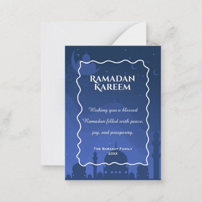 Tarjeta Pequeña Ramadan Kareem Personalized Greeting Card | Elegan (Anverso)