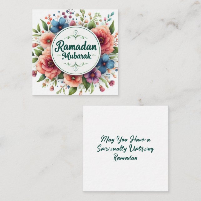 Tarjeta Pequeña Ramadan Mubarak (Anverso / Reverso)