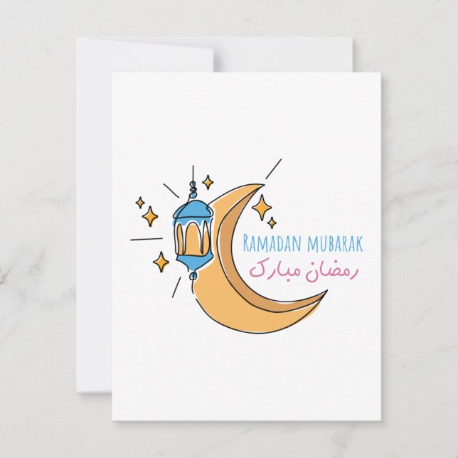 Tarjeta Pequeña Ramadan mubarak, arte en línea de Ramadan mubarak (Anverso)