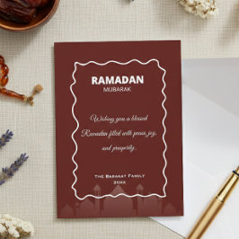 Tarjeta Pequeña Ramadan Mubarak Personalized Greeting Card