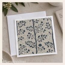 Ramas Botánicas Azul Marino Flor Taupe