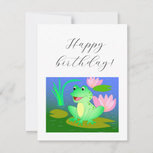 Tarjeta Pequeña Rana divertida, ilustracion personalizado