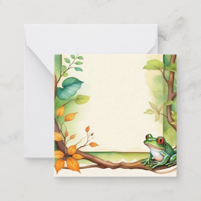 Tarjeta Pequeña Ranas enmarcadas 1 (Anverso)