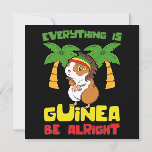 Tarjeta Pequeña Rasta Guinea Pig (Anverso)
