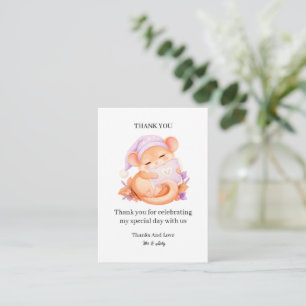 Tarjeta Pequeña Ratón Pequeño Dormilón Gracias