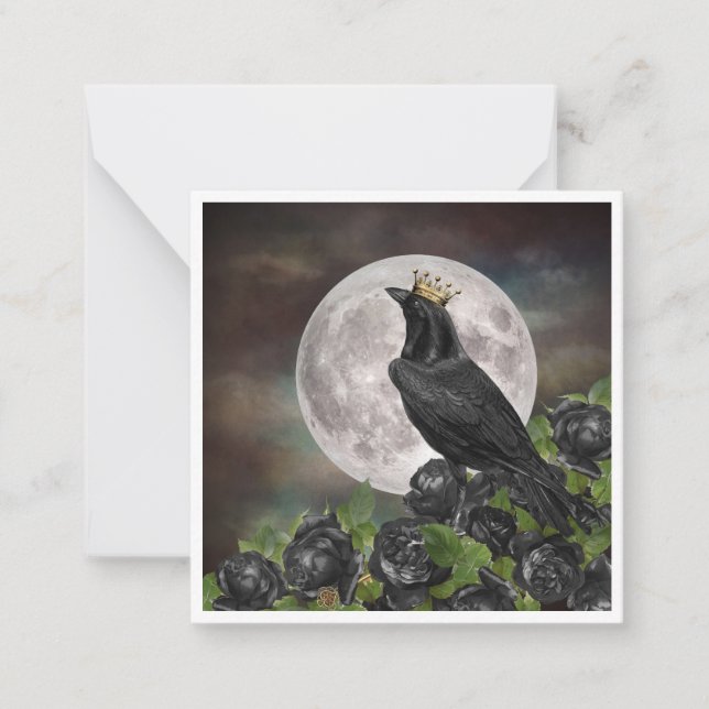 Tarjeta Pequeña Raven Moon notecard (Anverso)