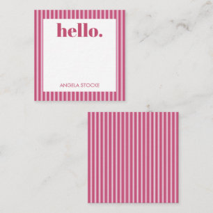Tarjeta Pequeña Raya blanca rosa personalizada
