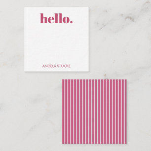 Tarjeta Pequeña Raya Blanca Rosa Personalizada