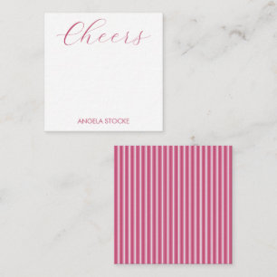 Tarjeta Pequeña Raya Blanca Rosa Personalizada