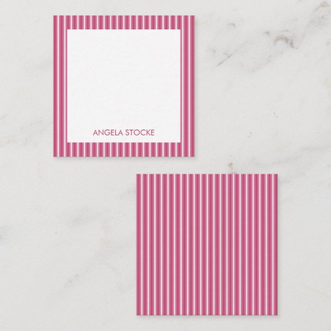 Tarjeta Pequeña Raya blanca rosa personalizada (Anverso / Reverso)
