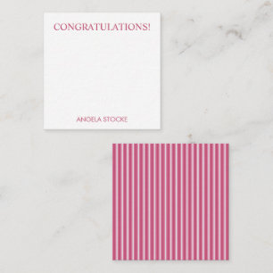 Tarjeta Pequeña Raya Blanca Rosa Personalizada
